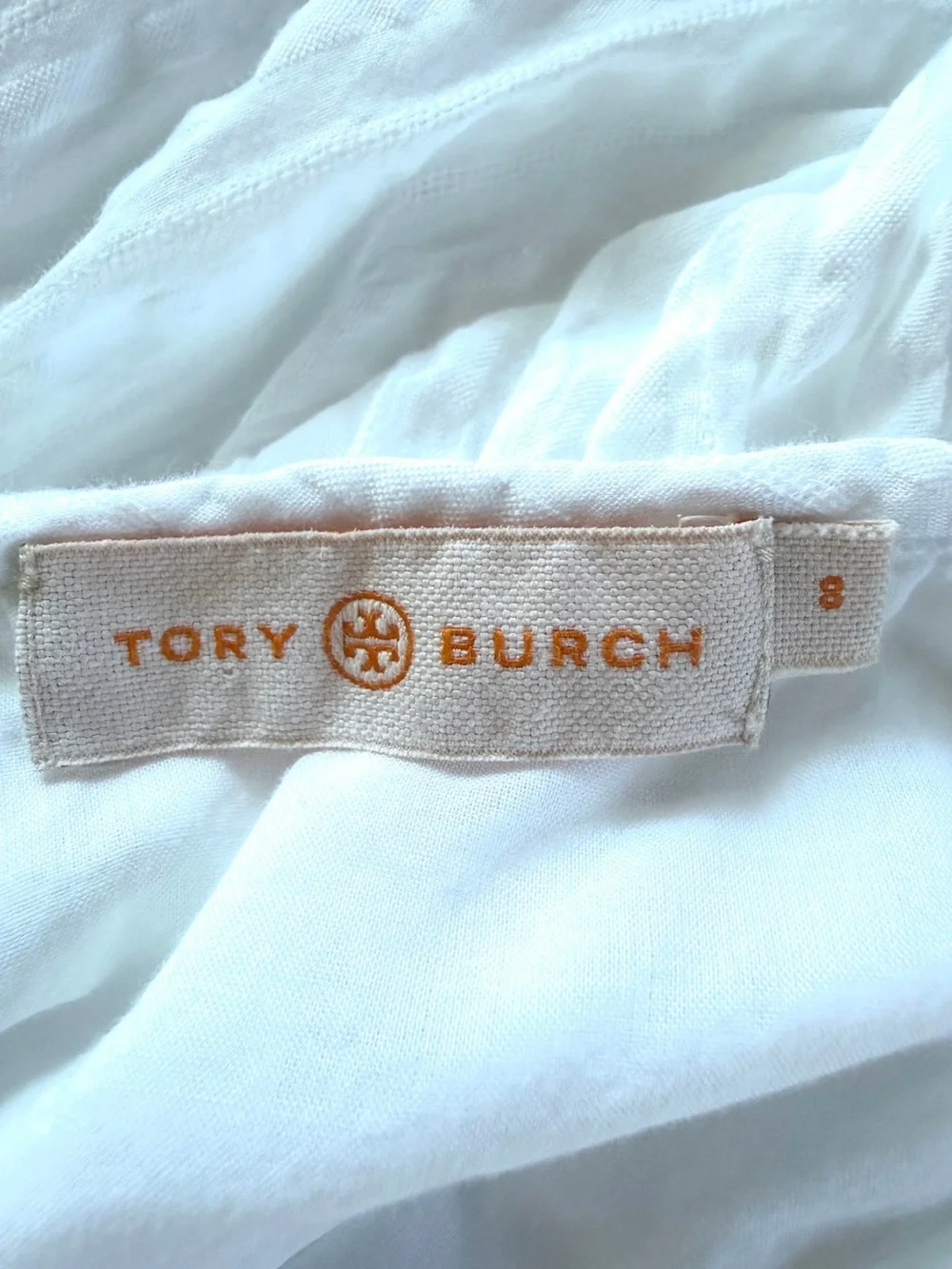 Tory Burch Striped Seersucker Dress White Size 8